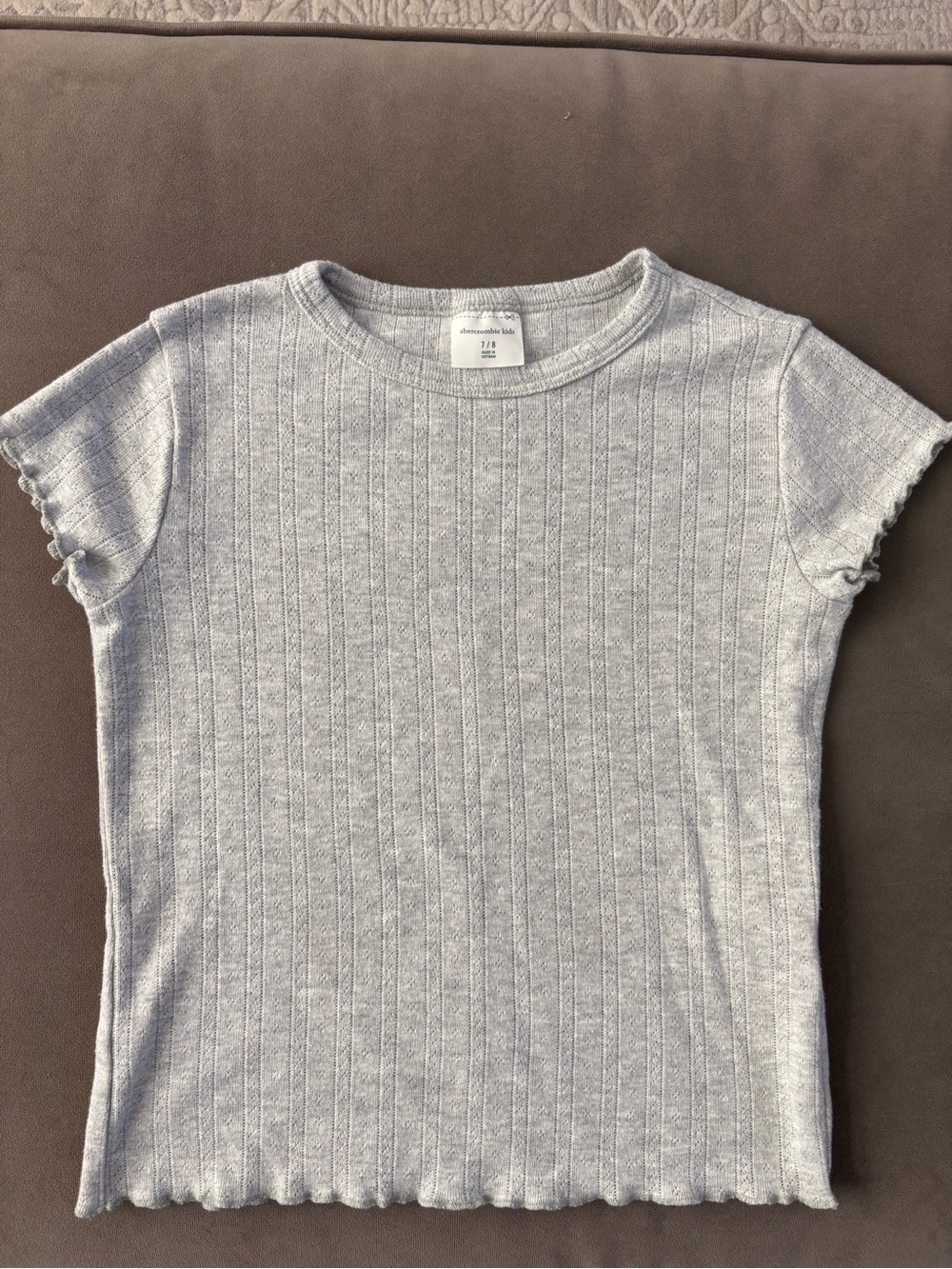 abercrombie kids Heather Gray Ribbed Short Sleeve Tee
